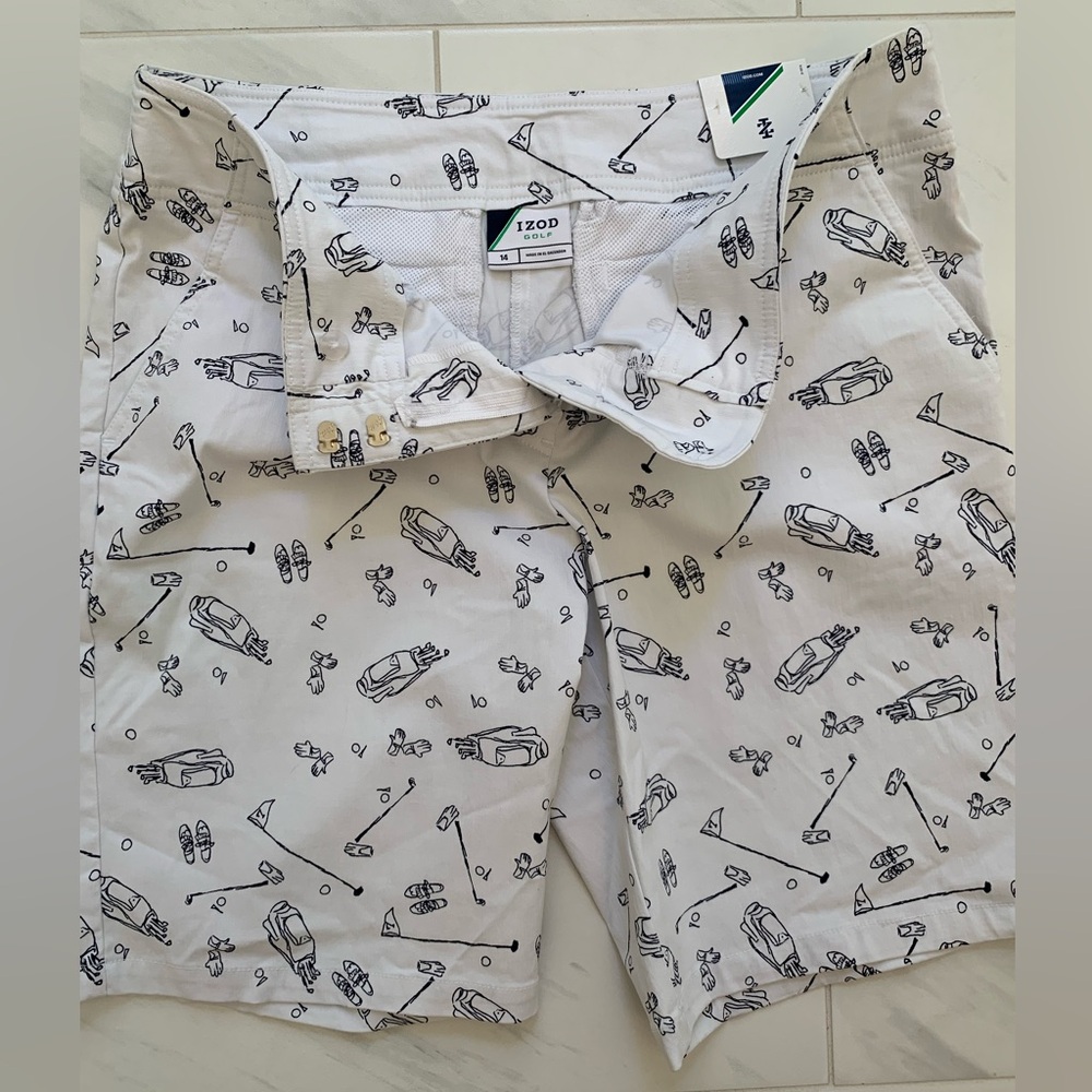 Izod Golf Stretch Chino Graphic Active Performance Shorts NWT - Picture 4 of 13